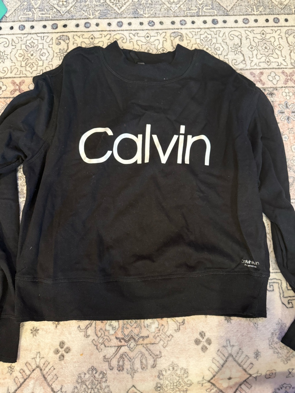 Calvin Klein Black Sweatshirt with Pink Logo Trim